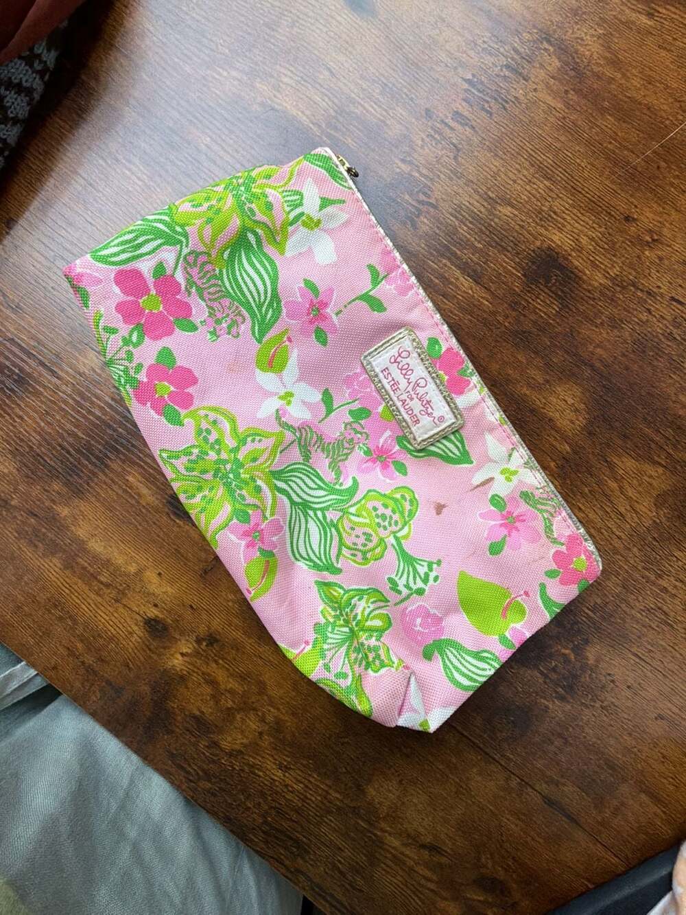 Lilly Pulitzer for Estee Lauder Tiger Lily Floral Cosmetic Bag Makeup Pouch